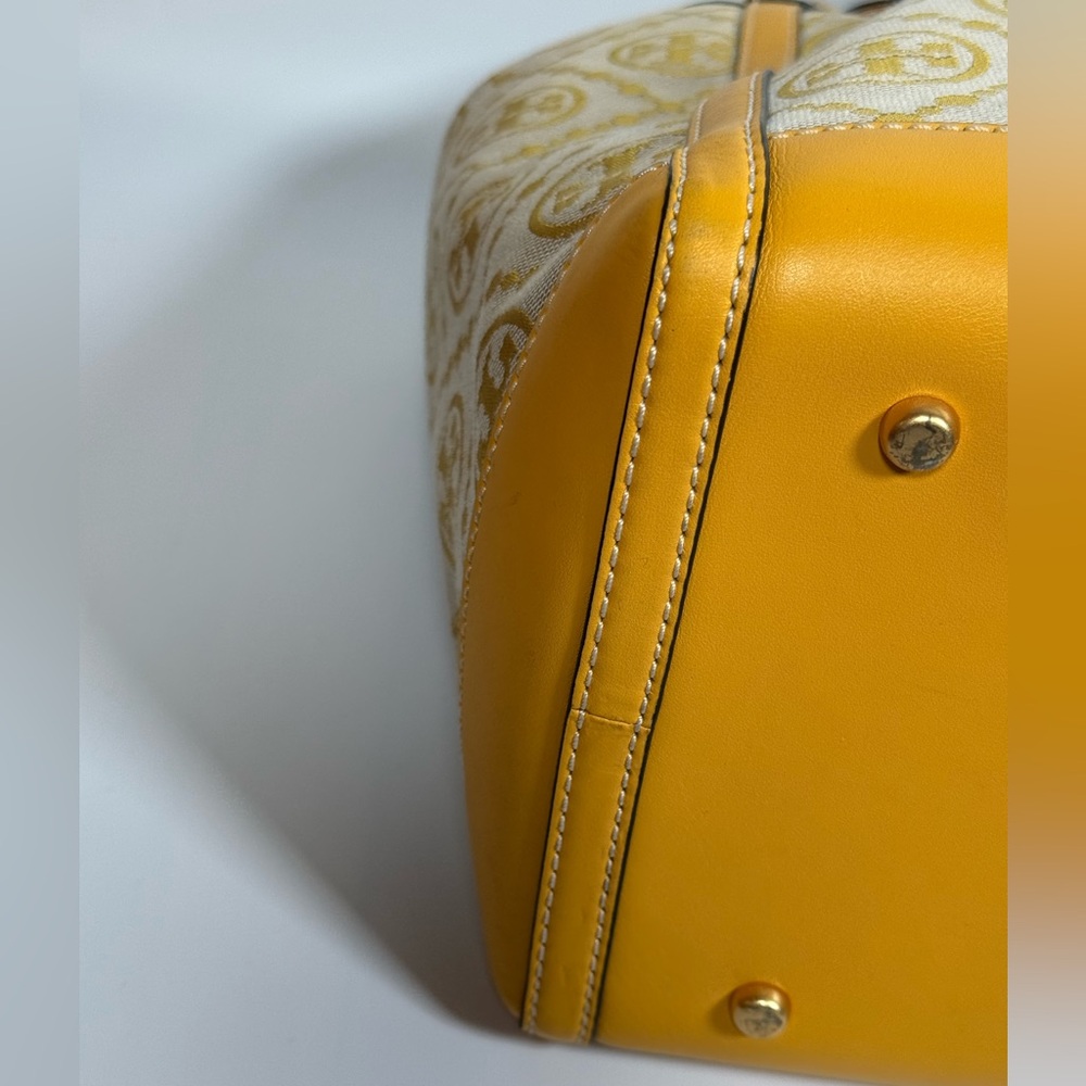 TORY BURCH T Monogram Jacquard Canvas Large Tote GOLDFINCH-Yellow - Picture 12 of 17
